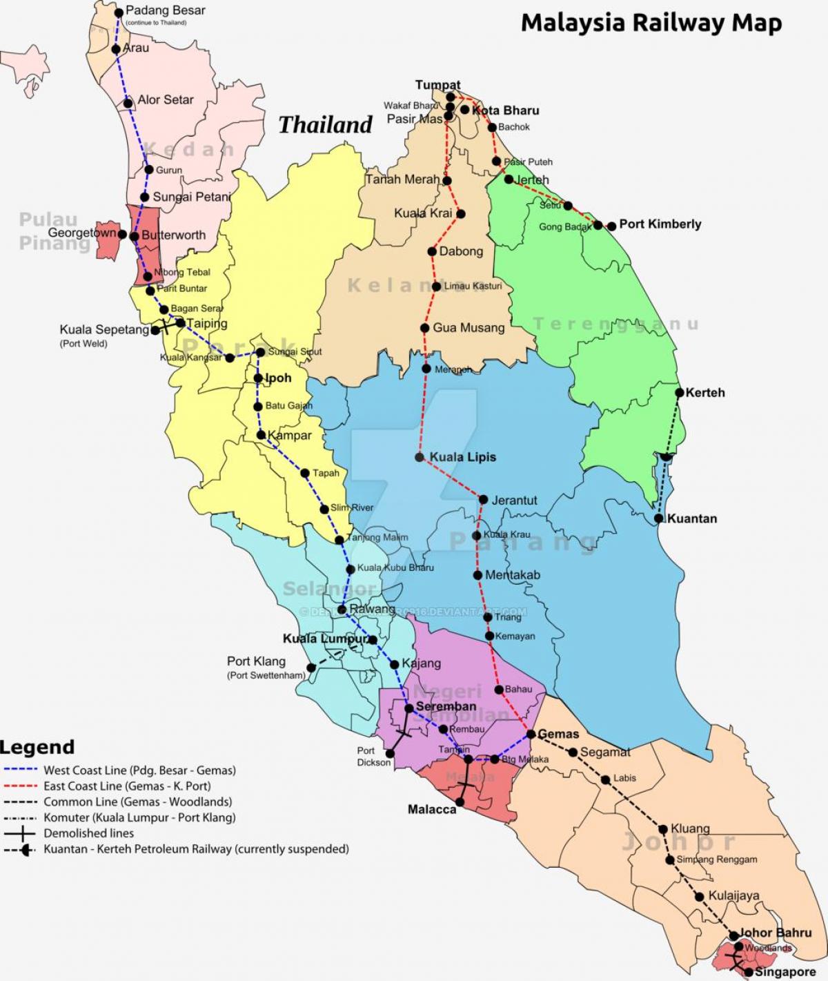 Željeznički karti Maleziji