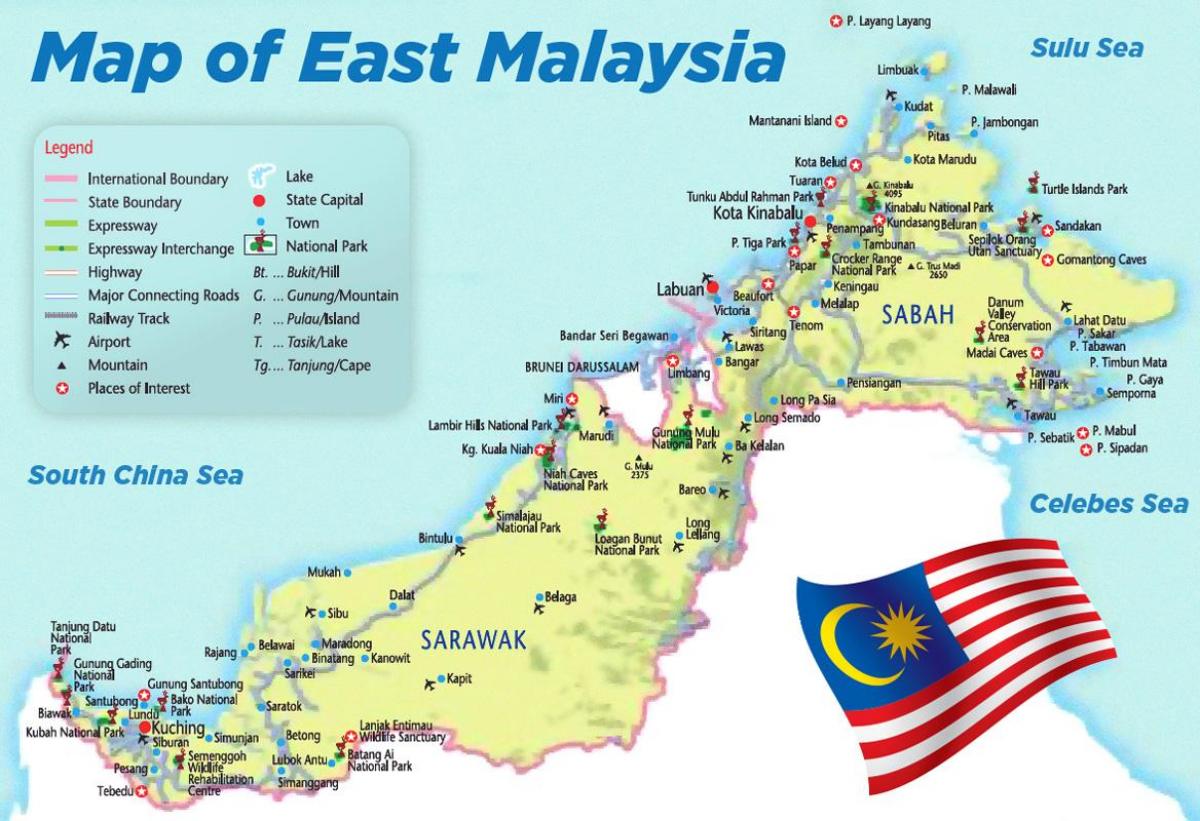 karta Istočne Malezije