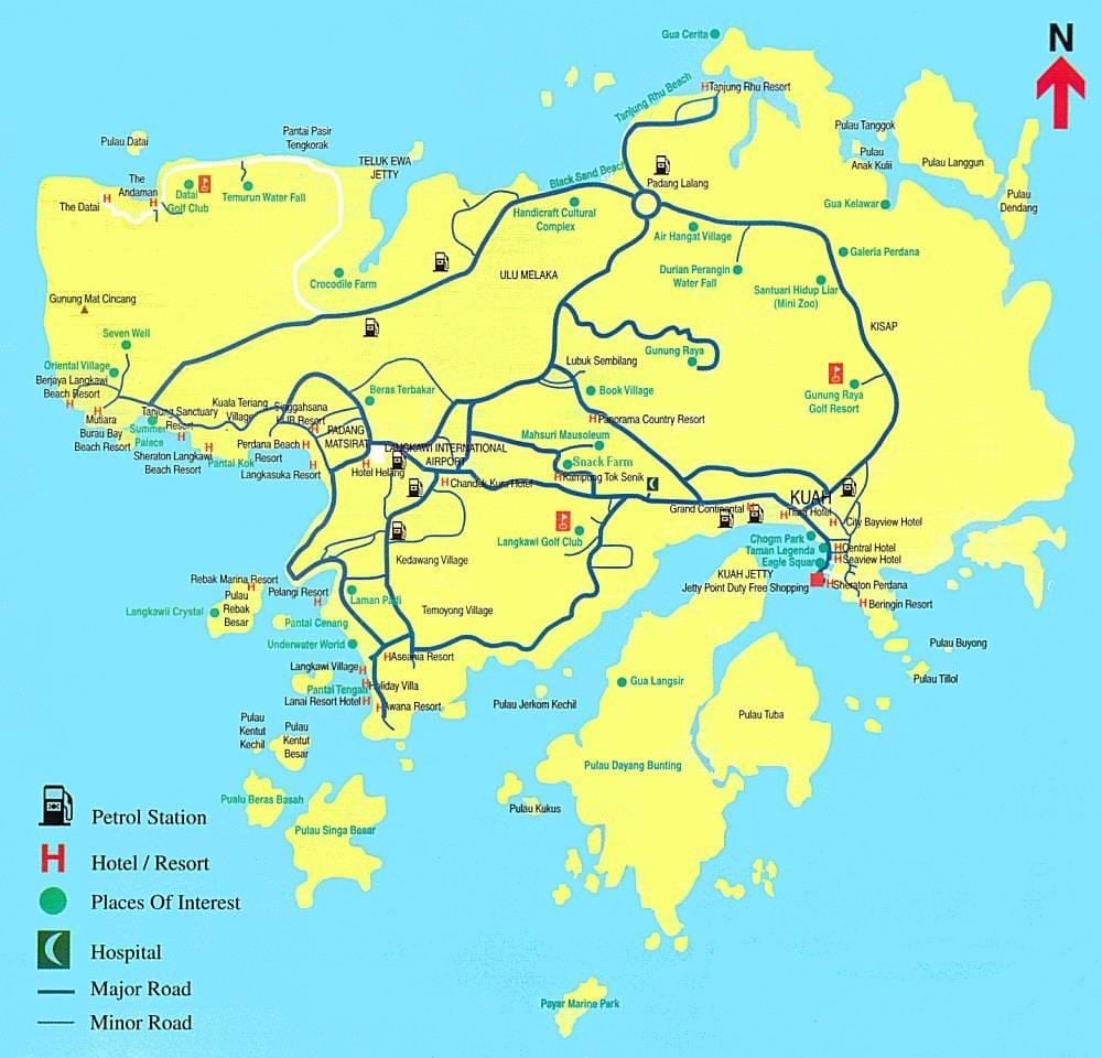 karta Malezija i Langkawi