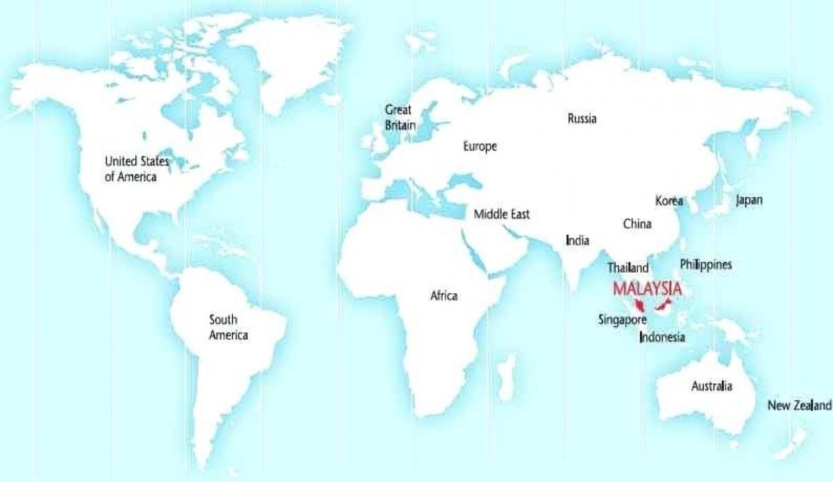 karta svijeta, pokazuje Malezija