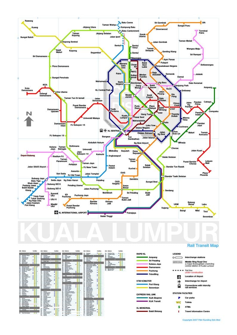metro linija 3 put na karti Maleziji