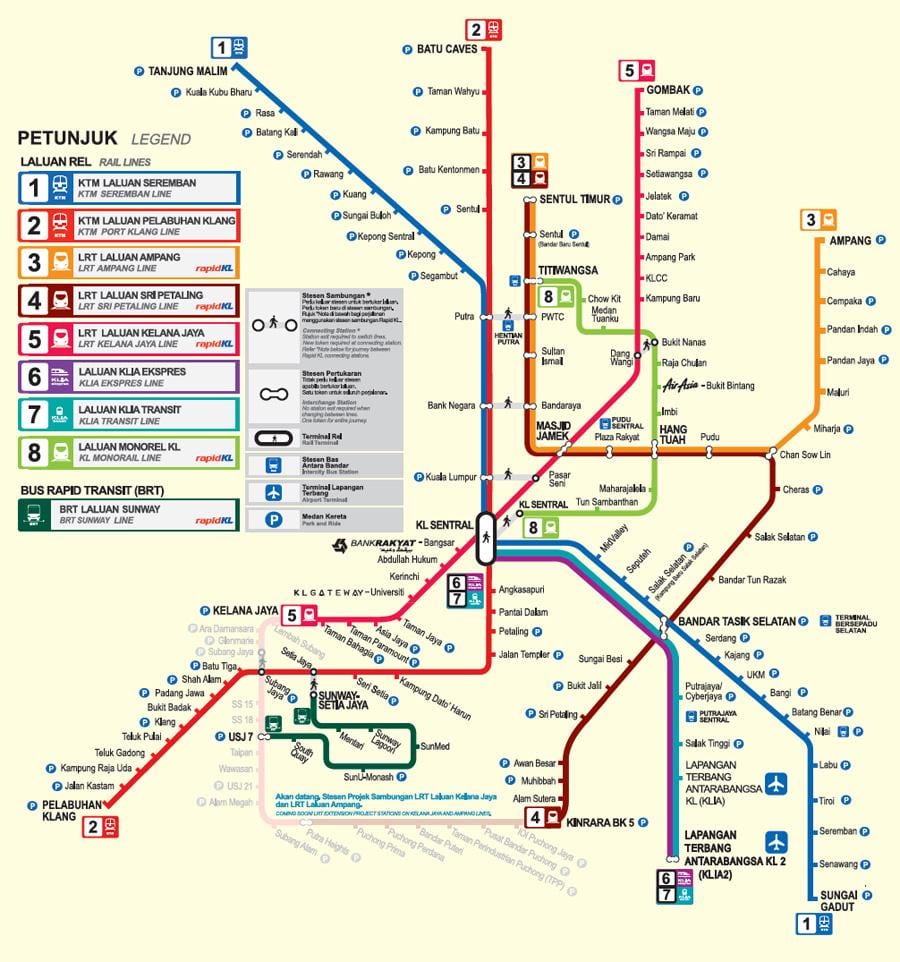 Malezija MRT kartu 2016