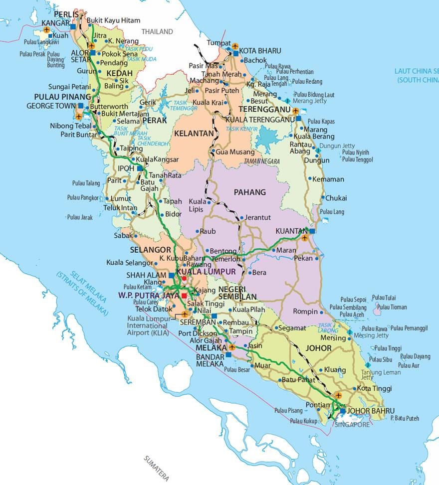 penisular Maleziji karti