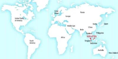 Karta svijeta, pokazuje Malezija