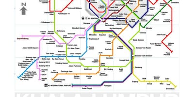 Metro linija 3 put na karti Maleziji